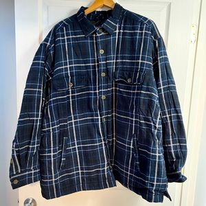 Basic editions brand thermal insulated flannel shirt size 2XL Blue.